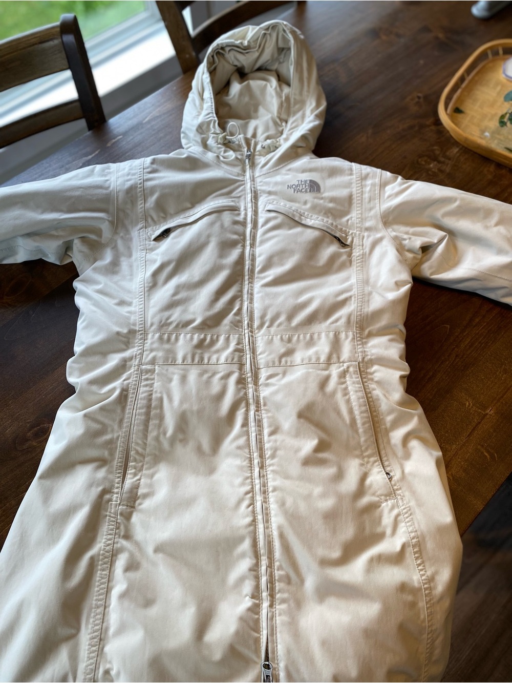 The North Face Kids Cream Hooded Puffer Coat